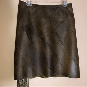 Elie Tahari Soft Natural Lamb Leather Brown Skirt
